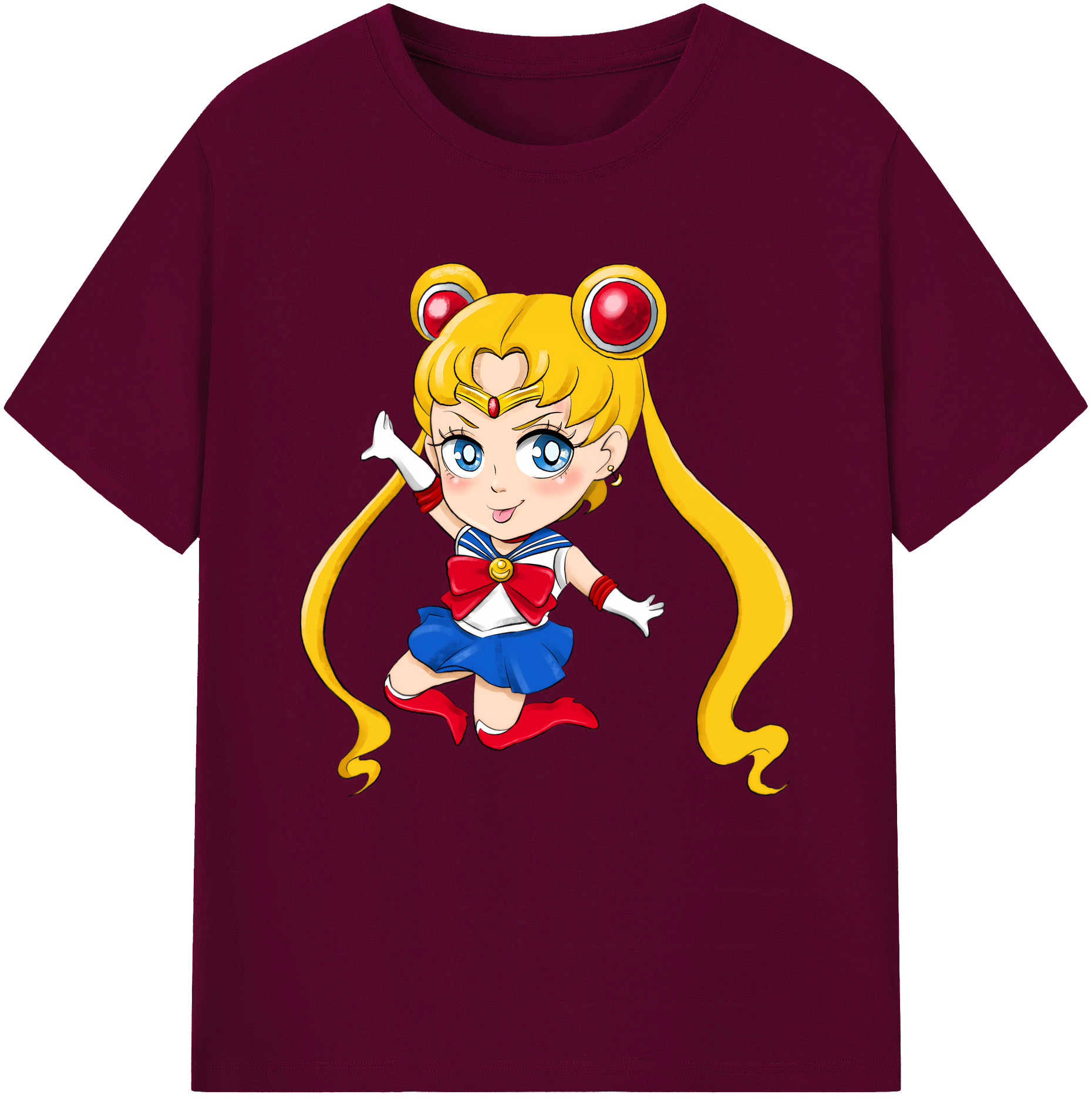 （画像用） 美少女戦士セーラームーン 月野 うさぎ つきの うさぎ Sailor Moon Tsukino Usagi レディースカジュアルプリントTシャツ（綿100％）